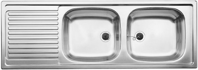BLANCO TOP EZS 12X4-2 mosogatótálca, natúr rozsdamentes acél, forgatható, excenter nélkül, 1 1/2